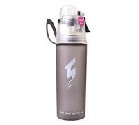 Drinking and Misting Water Bottle - Spray Water Bottle BPA Free, Unique Mist Lock Design, Portable Leak-Proof Spray Cup for Cycling Fitness Camping Hiking Outdoors Sports (Black, 500ml)