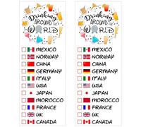 Drinking Around The World - Pack of 2 Temporary Tattoos