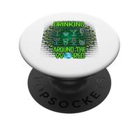 Drinking Around The World Travel Around The World Drinker PopSockets Adhesive PopGrip