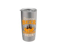 Drinking Beer & Shooting Deer Hunting Beer Lover Deer Hunt Stainless Steel Insulated Tumbler