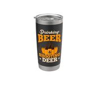 Drinking Beer & Shooting Deer Hunting Beer Lover Deer Hunt Stainless Steel Insulated Tumbler