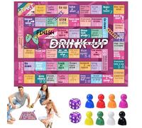 Drinking Board Game - Couples Interaction Leather Mat, Funny Adult Tabletop Party Entertainment | Drunk Socializing Activities for Game Night Girls Wedding Celebration