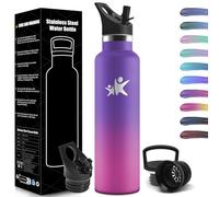 Drinking Bottle 1 Litre BPA-Free Stainless Steel Thermos Flask Leak-Proof Double-Walled Water Bottle Thermos Flask with Straw Suitable for Carbonated Drinking Bottle