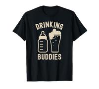 Drinking Buddies Dad Grandpa New Baby Beer and Bottle T-Shirt