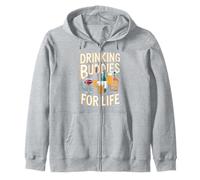 Drinking Buddies for Life Funny Beer Shirt Zip Hoodie