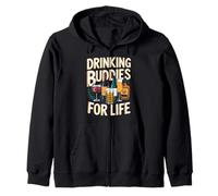 Drinking Buddies for Life Funny Beer Shirt Zip Hoodie
