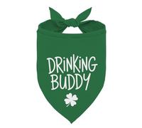 Drinking Buddy Dog Bandana, St. Patrick's Day Pet Bandana, Adjustable Triangle Dog Scarf for Small Medium Dogs, St. Patrick's Day Pet Neckerchief