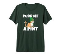 Drinking Cheeky Thirsty Leprechaun Cat Purr Me A Pint Premium T-Shirt