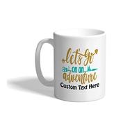Drinking Cup Camping Woods Campfire Let's Go on an Tea Cups Love's Day | 330ml Coffee Cups Cute Ceramic Coffee Mug for Kitchen Tea Anniversary Celebration