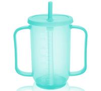 Drinking Cup with Straw for Elderly, Adult Plastic Cup Spill-Proof Sippy Cups with Lid & Handles, Liquid Patient Feeding Cup, Adult Drinking Mug Tumbler for The Elderly Bedridden Patients Disabled