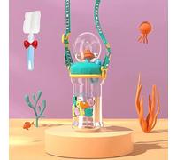 Drinking Cup with Whale Squirt, Fountain Sippy Cup, Leak Proof Weighted Sippy Drinking Cups with Adjustable Straps, Portable Fun Happy Day Tumbler with Scale Absorbing Water for Boys Girls(E)
