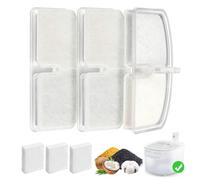 Drinking Fountain for Cat Wireless Filter, 3 Pieces Filters + 3 Pieces Foam Filters for Cat Drinking Fountain, Filtering Hair (Sponge), Triple Filtration