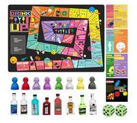 Drinking Game for Adults - Large Rubber Mat Party Board Game with 52 Drinking Cards, Glow Dice, Mini Bottle Pieces - Funny Party Game for Game Night, Bachelorette or Any Occasion, 2-8 Players, Age 21+