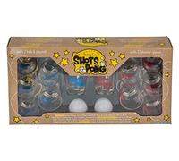 Drinking game, Shots Pong, with 2 balls, play board & 12 shooter glasses, for approx. 60 ml