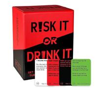 Drinking Games, Games for Adults | Risk It or Drink It | Fun Drinking Card Game Dares, Decisions, and Drinks Interactive Challenges Great For Games Nights, Parties, Hen & Stag Nights, Students & More