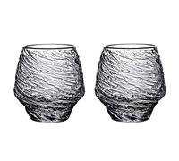 Drinking Glasses Hammered Glass 2-Piece Set (13 Ounces and 18.6 Ounces Optional) Lead-Free Whiskey Glass Household Glacier Beer Mug Glassware Set Water Glasses Bar Glass (Color : A)