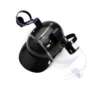 Drinking Helmet with Adjustable Strap and Twin Soda Can Holder Creative Hands Free Beer Hat for Parties Festivals and Stag Do Lightweight Novelty Drinking Accessory One Size Fits Most (Black)