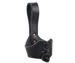 Drinking Horn Holder Belt Attachment Made from Leather for Drinking From 0.4 L - Medieval Viking Black Larp