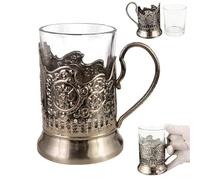 Drinking Hot Tea Glass Metal Cup Folk Crafts Sell Custom Logo Old-fashioned Nostalgia Classic Podstakannik Soviet Russian Railways russian and tea glasses russian glass glasses russian glasses