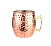 Drinking Mug - Copper Drinking Vessel, Moscow Mule Mugs | 530ml Hammered Cocktail Mug with Handle, Retro Mule Mug Cup for Beverage Lovers, Beer Bar Party, Keep Colder Longer