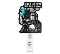 Drinking Not from The Baja Badge Reel - Funny Medieval Baja Blast Meme ID Badge Holder with Retractable Alligator Clip for Nursing Doctor Medical Worker Teacher Student Gifts 2 Inches