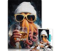 Drinking Octopus Jigsaws Puzzles 1000 Pieces for Teenagers Gifts,Decompressing Intellectual Educational Toy Birthday Present,Gifts,Wall Art (38x26cm)