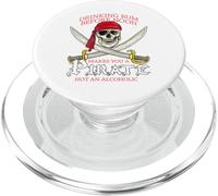 Drinking Rum Before Noon Makes You A Pirate Distressed Funny PopSockets PopGrip for MagSafe