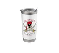Drinking Rum Before Noon Makes You A Pirate Distressed Funny Stainless Steel Insulated Tumbler