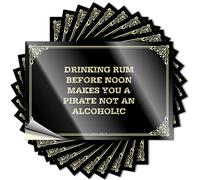 Drinking Rum Before Noon Makes You A Pirate Not an Alcoholic Decals Birthday | Western Bottle Removable Decal Pack(12X18CM)