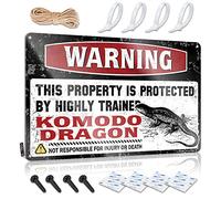 Drinking Signs Funny Warning This Property Is Protected By A Highly Trained Komodo Dragon Tin Sign Bar Stuff For Man Cave Tin Signs For Bar(30X40CM)