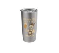 Drinking Til I'm Dead Again Skeleton Beer Mug Stainless Steel Insulated Tumbler