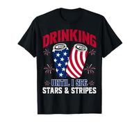 Drinking Until I See Stars and Stripes Beer USA 4th of July T-Shirt