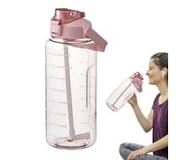 Drinking Water Bottle With Straw, Sports Water Drinks Bottles With Time Markings, Leak Proof Portable Fitness Large Capacity Cup For Adults Women Men Gym School Cycling Running Hiking