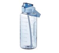 Drinking Water Bottles for Travel Portable Handle Straw Time Marked Bottle