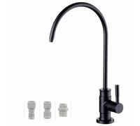 Drinking Water Faucet Matte Black, Wellup Reverse Osmosis for Non Air Gap RO Filtration System, Leadless Stainless Steel Kitchen Filter RO for Kitchen Bar Sink