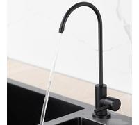 Drinking Water Filter Kitchen Tap, Stainless Steel G1/2 Sink Faucet Drinking Water Filter Gooseneck Kitchen Faucet (Black)