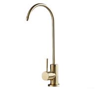 Drinking Water Filter Kitchen Tap, Stainless Steel Single Lever Home Water Filter Faucet for 360° Swivel, Reverse Osmosis Faucet for Kitchens/Counter Area(Gold)
