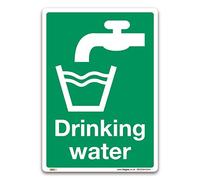Drinking Water Sign - A5 Self-adhesive Vinyl - First Aid Emergency Safety