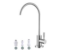Drinking Water Tap,Easy to Install Sink Water Filter Tap,Lead-Free Reverse Osmosis Tap for Kitchen Bar Sink,Brushed Nickel SUS304 Stainless Steel
