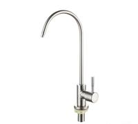 Drinking Water Tap, Single Lever Handle Filtration Tap Stainless Steel Direct Drinking Water Purifier Filter Tap for Small Kitchen, Limited Counter Area, Under Sink Water Filter System (Silver)