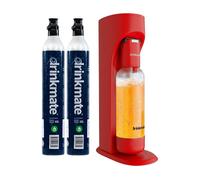 Drinkmate OmniFizz Sparkling Water and Soda Maker, Carbonates Any Drink Not Just Water, Fizzy Drink Maker, Water Carbonator, Sparkling Water Machine, 2x 60L CO2 Cylinder Included, Royal Red