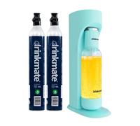 Drinkmate OmniFizz Soda Maker, Sparkling Water Machine with 2x 60L CO2 Cylinders in Aqua Drinkmate Aqua