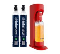 Drinkmate Omnifizz Sparkling Water Soda Maker With 2X 60L Co2 Cylinders, Royal Red