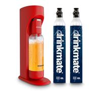 Drinkmate OmniFizz Sparkling Beverage Maker, Royal Red | Carbonates Any Drink with Push-Button Simplicity, Comes With 1L Bottle & 2x 60L CO2 Cylinder