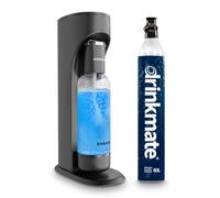 Drinkmate OmniFizz Sparkling Beverage Maker with 1L bottle and CO2 cylinder, carbonates ANY cold drink, Matte Black, pack of 1, 410-02-14Z