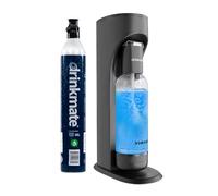 Drinkmate OmniFizz Sparkling Beverage Maker with 1L bottle and CO2 cylinder, carbonates ANY cold drink, Matte Black, pack of 1, 410-02-14Z