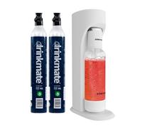 Drinkmate OmniFizz Sparkling Water and Soda Maker, Carbonates Any Drink Not Just Water, Fizzy Drink Maker, Water Carbonator, Sparkling Water Machine, x2 CO2 Cylinders Included, Arctic Blue
