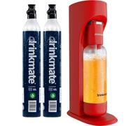 Drinkmate OmniFizz Sparkling Water and Soda Maker, Carbonates Any Drink Not Just Water, Fizzy Drink Maker, Water Carbonator, Sparkling Water Machine, 2x 60L CO2 Cylinder Included, Royal Red