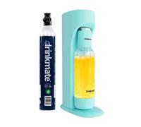 DrinkMate OmniFizz Sparkling Beverage Maker with 1L Bottle and 60L CO2 Cylinder, carbonates Any Cold Drink (Arctic Blue) (410-08-14Z)