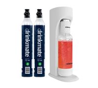 Drinkmate Omnifizz Sparkling Water Soda Maker With 2X 60L Co2 Cylinders, Classic White